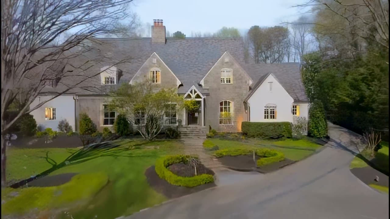 Luxury home exterior at golden hour